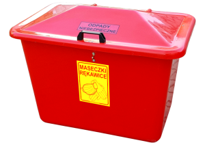 Pojemnik 220L na zużyte:. maseczki, rękawice, fartuchy  (N010A)